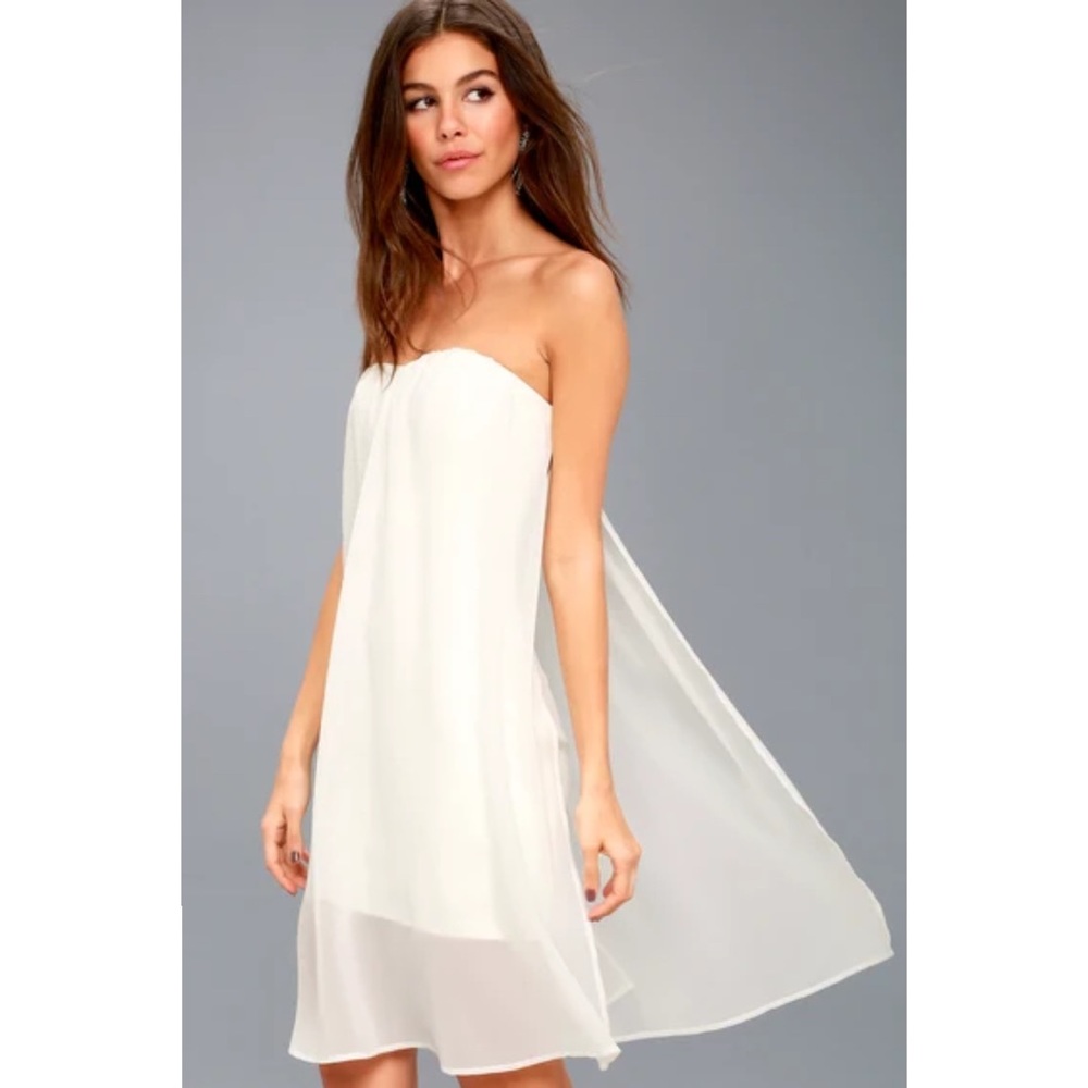 NWT Allure White Strapless Dress